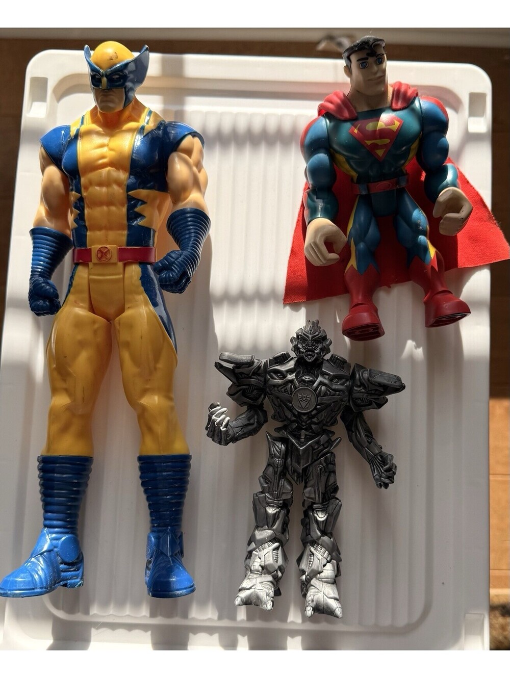 Wolverine & Superman & small Megatron Action Figure Set Lot of 3